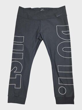 Nike Dri-FIT One Legend Black Capri Leggings Just Do It Logo Women's XL